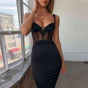 Women's bodycon dress with mesh detail, view 11 - MRSLM