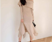 slash neck knitting dress, view 7 - MRSLM