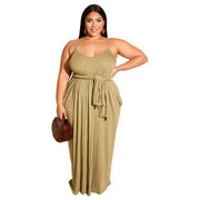Solid color casual maxi dress, view 3 - MRSLM