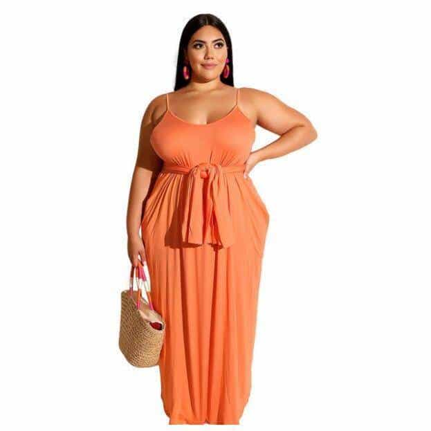 Solid color casual maxi dress, view 7 - MRSLM
