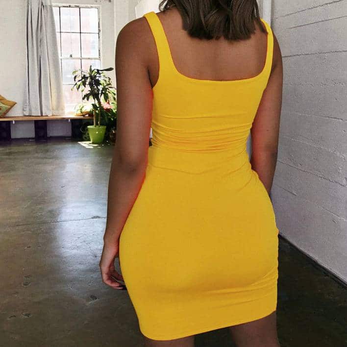 spaghetti strap bodycon dress, view 7 - MRSLM