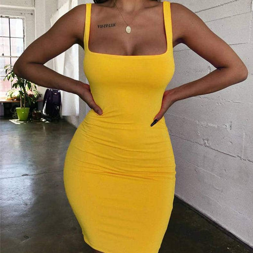spaghetti strap bodycon dress - MRSLM