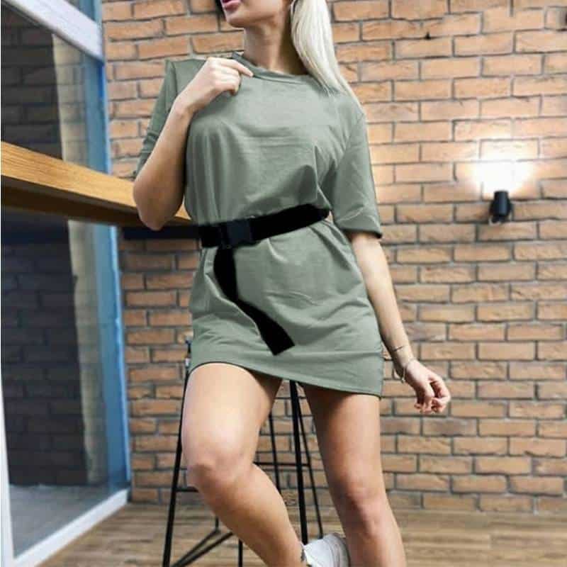 summer women's shirt style mini dress, view 2 - MRSLM