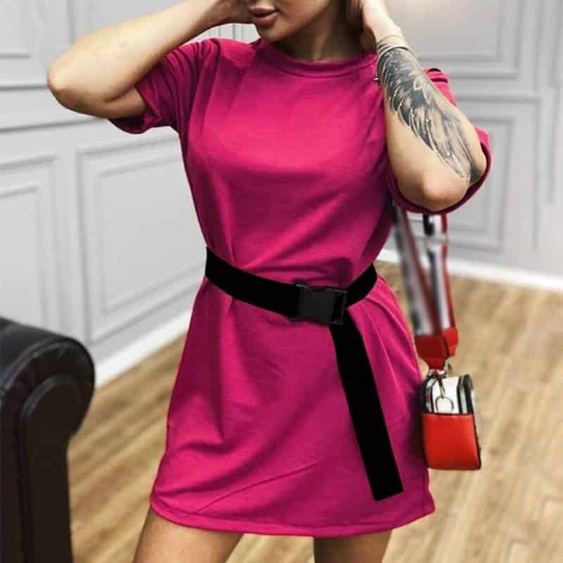 summer women's shirt style mini dress, view 5 - MRSLM