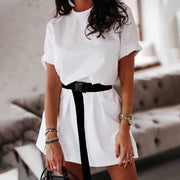 summer women's shirt style mini dress, view 4 - MRSLM