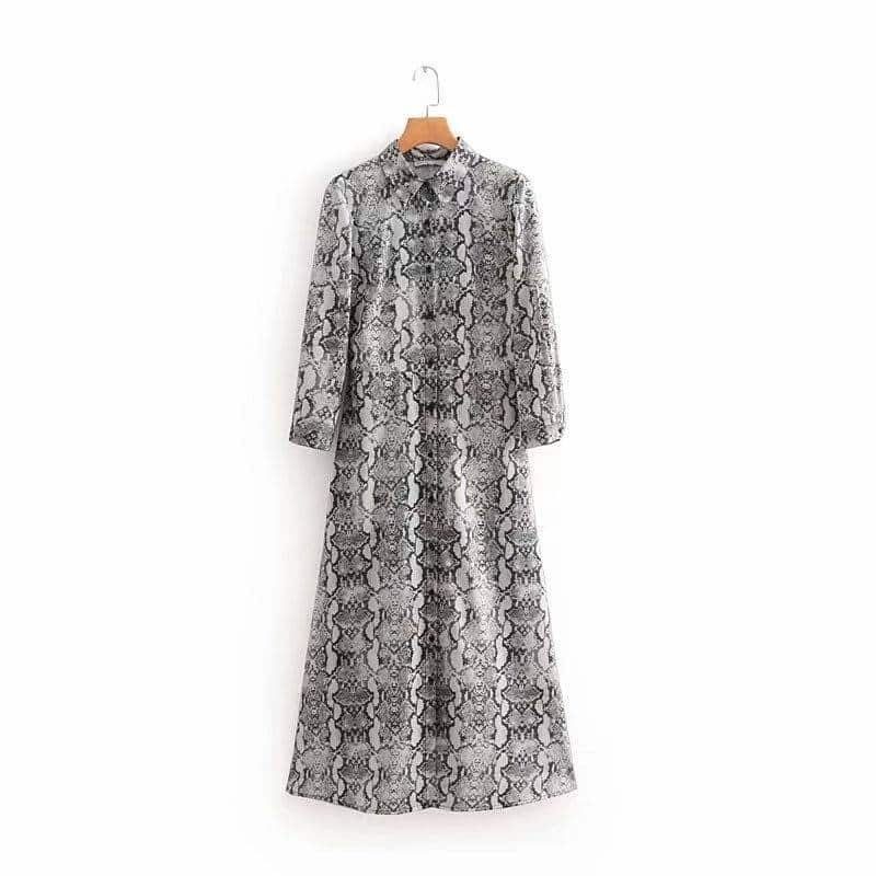 retro snake pattern dress, view 2 - MRSLM