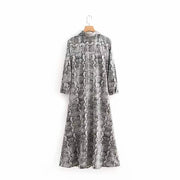 retro snake pattern dress, view 3 - MRSLM