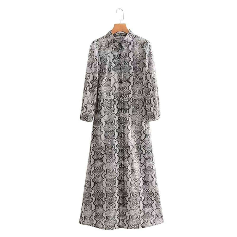 retro snake pattern dress - MRSLM