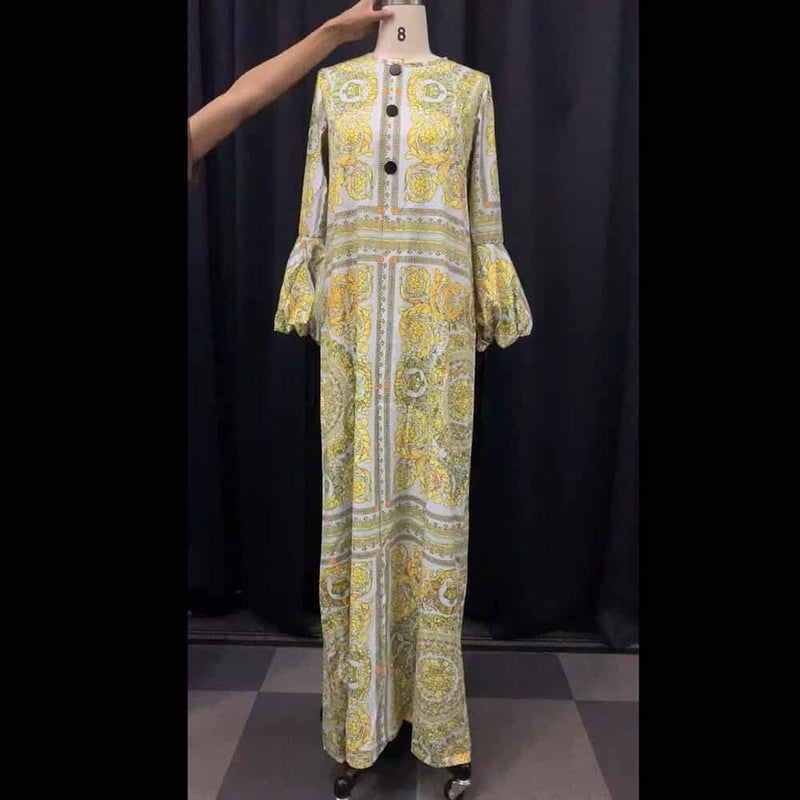 African long sleeve maxi dress, view 3 - MRSLM