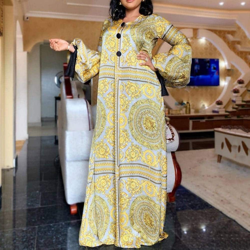 African long sleeve maxi dress - MRSLM