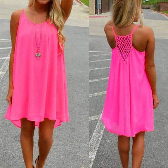 Women's beach loose O-neck dress, view 14 - MRSLM