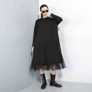 black mesh split joint dress, view 3 - MRSLM