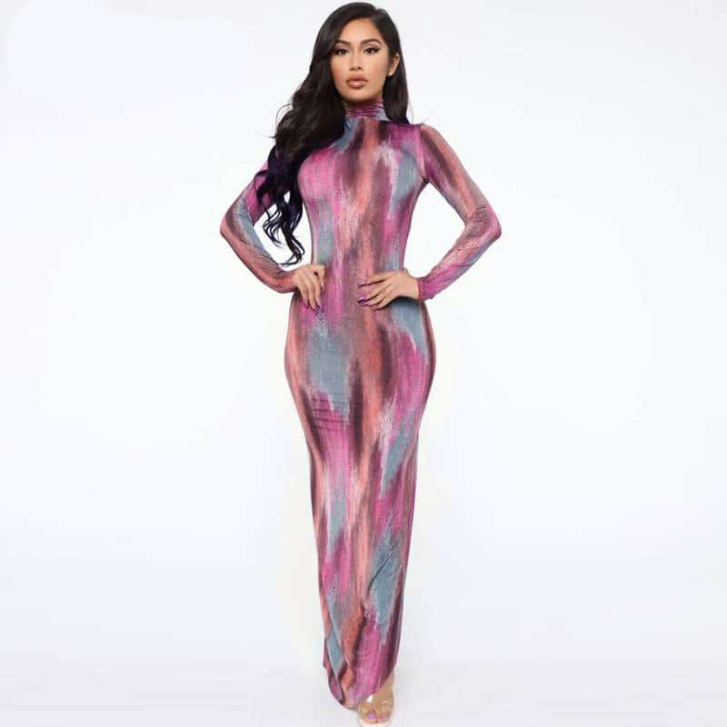 bodycon long sleeved dress, view 6 - MRSLM