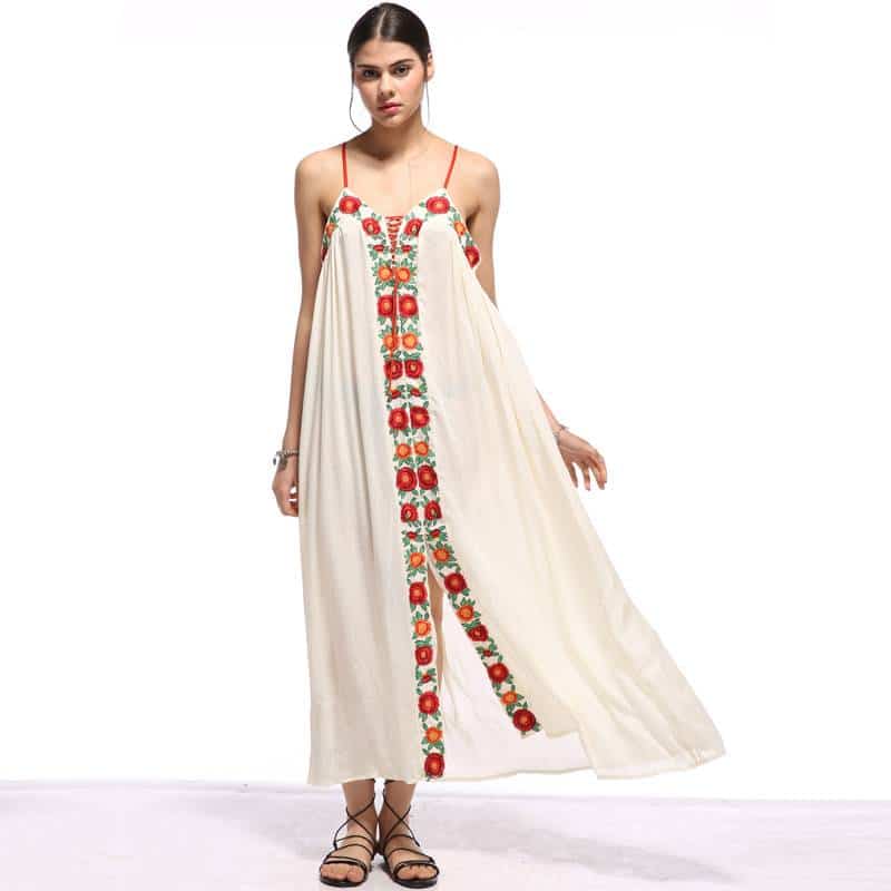 boho maxi cami dress, view 3 - MRSLM