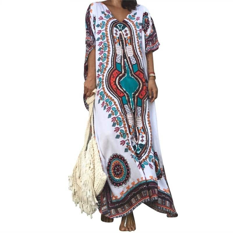 women's boho style printed dress - MRSLM
