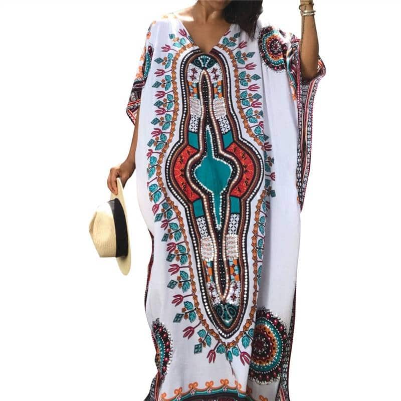 women's boho style printed dress, view 13 - MRSLM