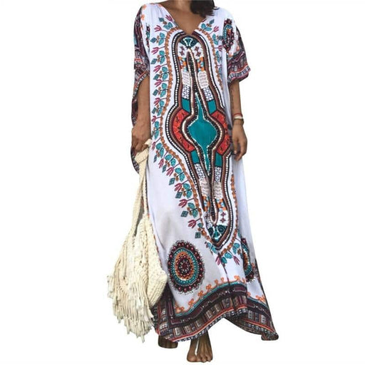 women's boho style printed dress - MRSLM