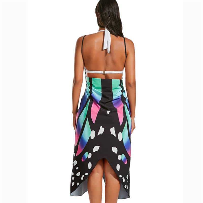women's butterfly printed beach long dress, view 6 - MRSLM