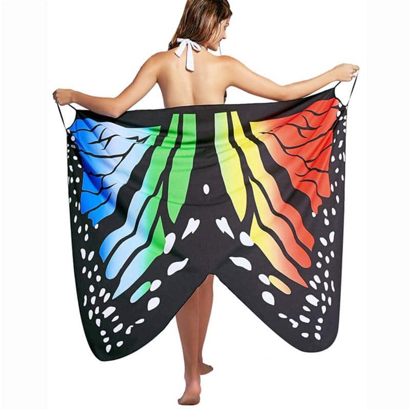 women's butterfly printed beach long dress, view 8 - MRSLM