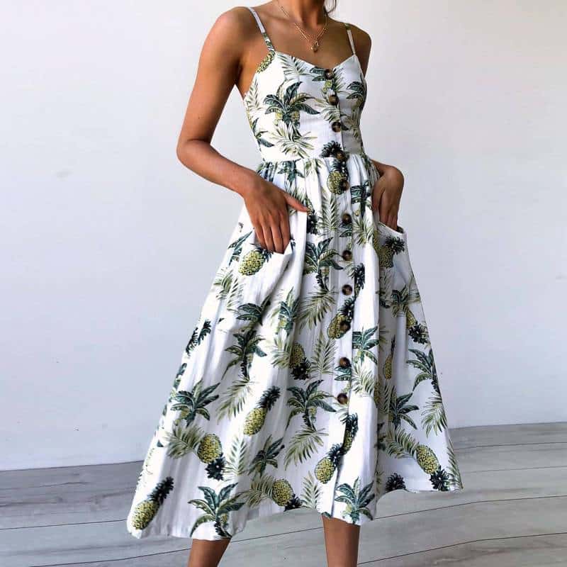 cami floral printed dress, view 8 - MRSLM