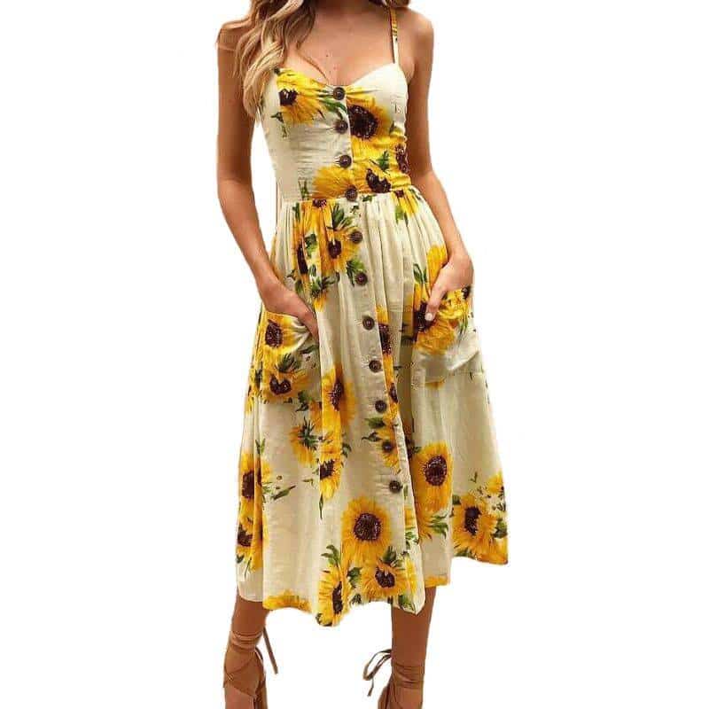 cami floral printed dress, view 3 - MRSLM