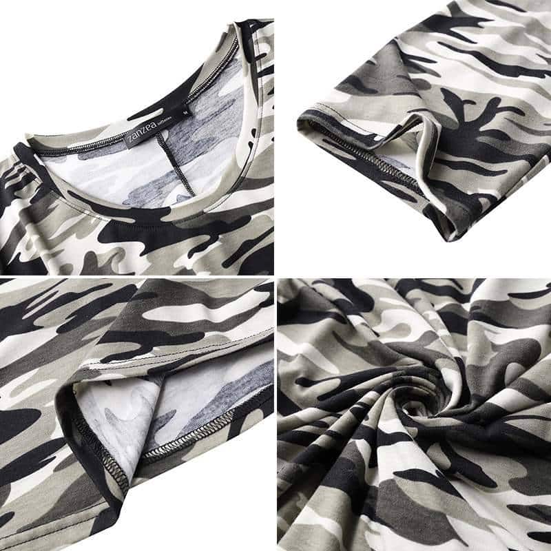 camouflage t-shirt dress, view 6 - MRSLM