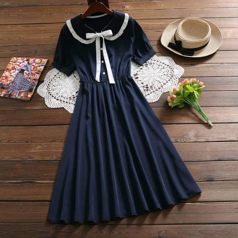 Women's cute style cotton midi dress, view 4 - MRSLM