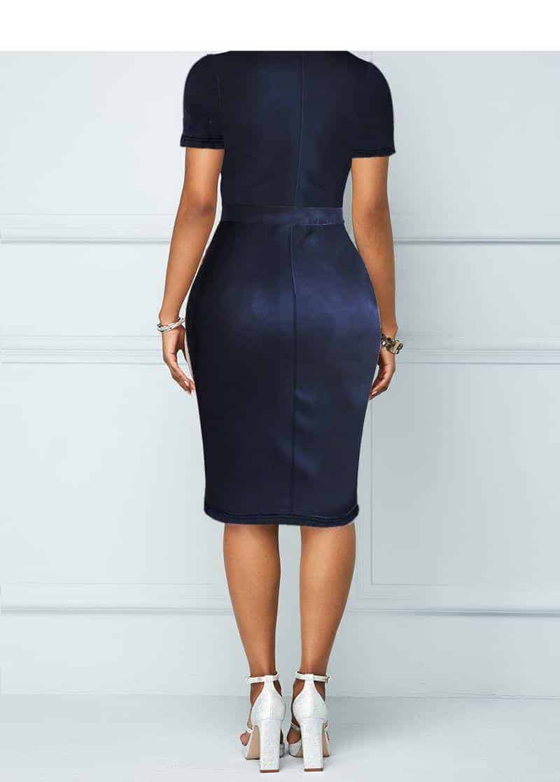 denim bodycon dress, view 3 - MRSLM