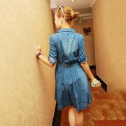 denim shirt dress, view 6 - MRSLM