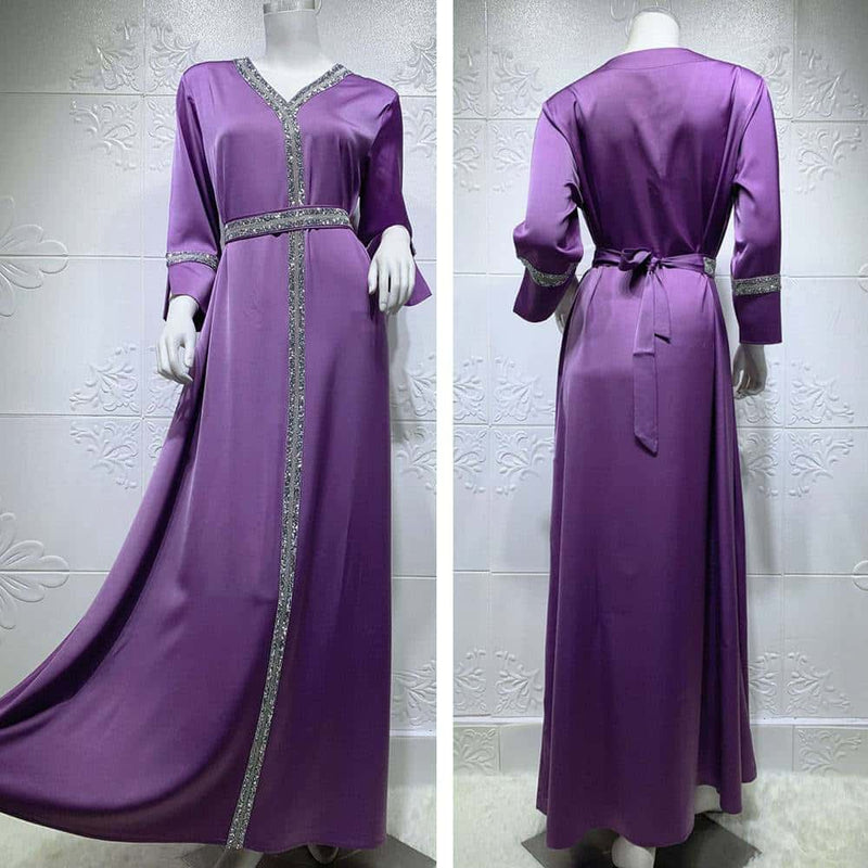 diamond trim maxi dress, view 4 - MRSLM