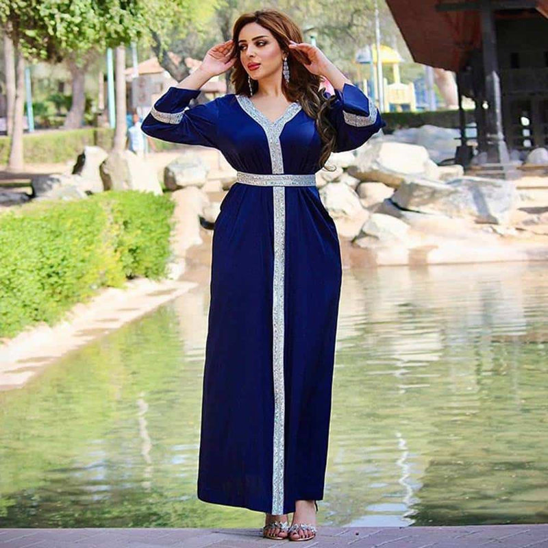 diamond trim maxi dress, view 5 - MRSLM