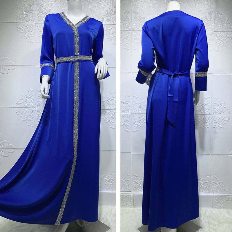 diamond trim maxi dress, view 6 - MRSLM