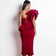 women's fashion bodycon ruffles dress, view 7 - MRSLM