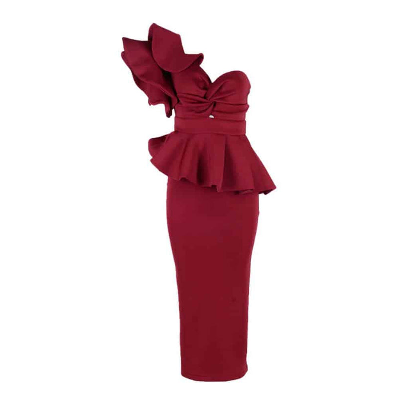 women's fashion bodycon ruffles dress - MRSLM