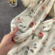 Women's floral printed mini dress with buttons, view 5 - MRSLM