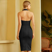 women's halter bodycon bandage dress, view 7 - MRSLM