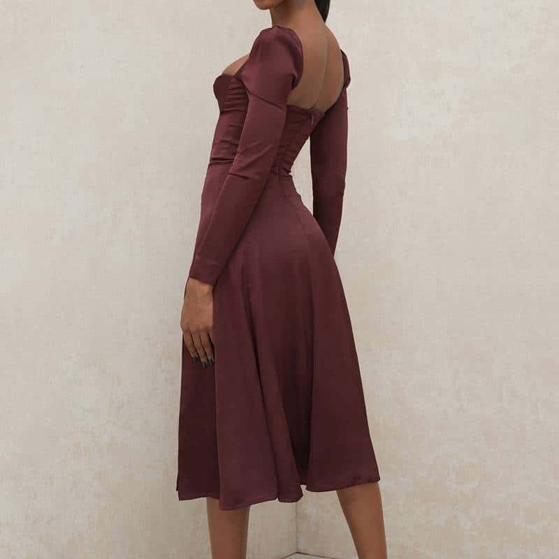 women's high waist elegant dress, view 5 - MRSLM