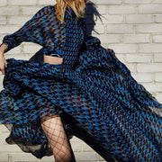 women's high waist patchwork long dress - MRSLM