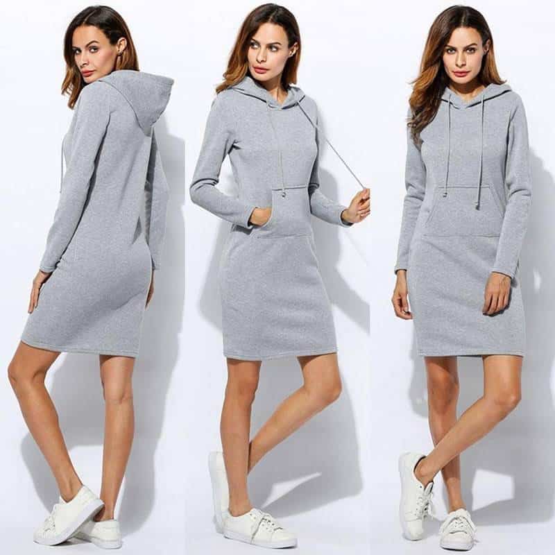 women's hooded warm dress, view 6 - MRSLM