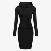 women's hooded warm dress, view 2 - MRSLM