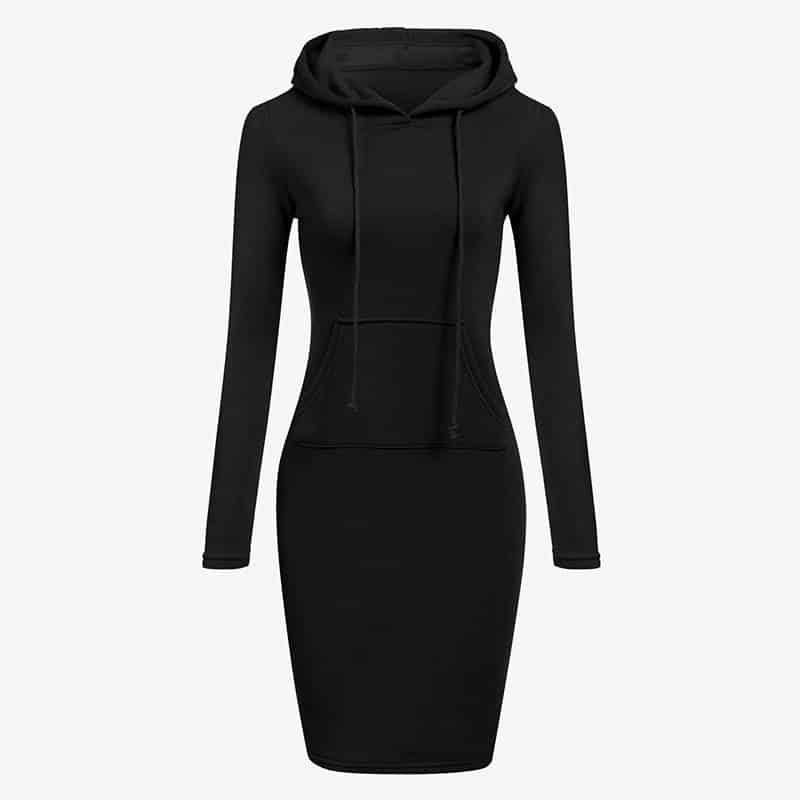 women's hooded warm dress, view 2 - MRSLM
