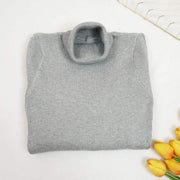 women's knitted solid color turtleneck dress, view 8 - MRSLM