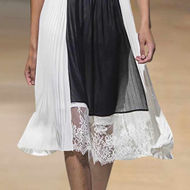 lace patchwork belted dress, view 2 - MRSLM