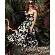 lily print lacing up dress - MRSLM