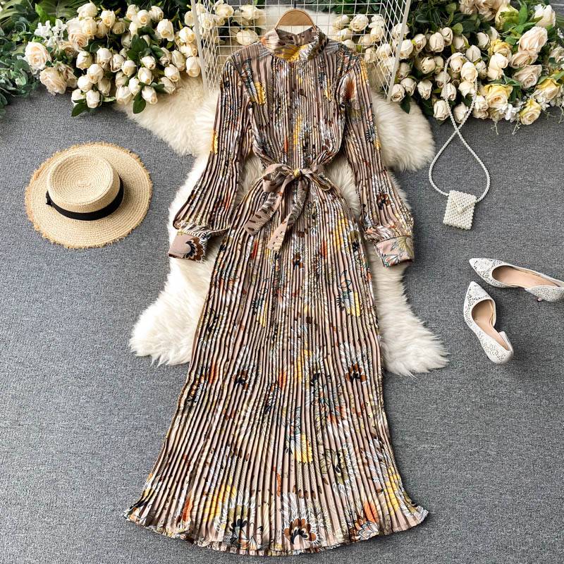 women's pleated boho dress, view 10 - MRSLM