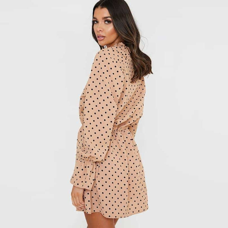 polka dot print mini dress, view 4 - MRSLM