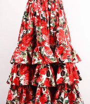Women's red roses dress, view 7 - MRSLM