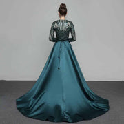 satin evening dress, view 8 - MRSLM