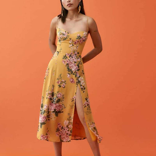 Women's slim fit split sling dress - MRSLM