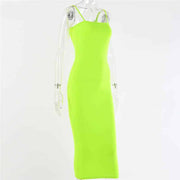spaghetti strap maxi dress, view 7 - MRSLM